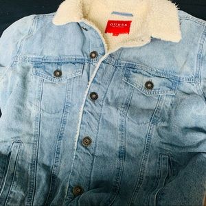 Guess skyes sherpa denim jacket Clearance